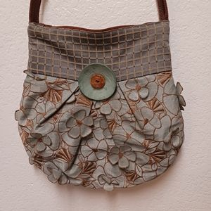 Fun Green Purse with Flower Design